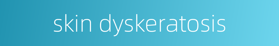 skin dyskeratosis的同义词