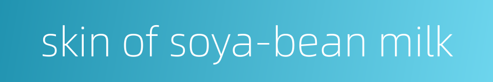 skin of soya-bean milk的同义词