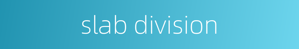 slab division的同义词