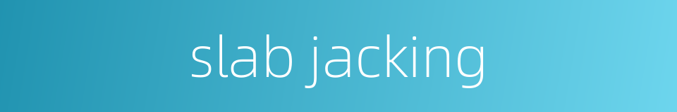 slab jacking的同义词