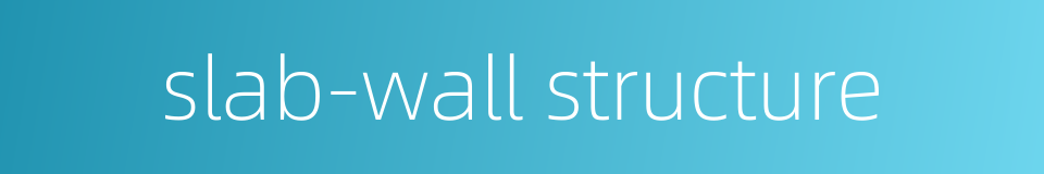 slab-wall structure的同义词