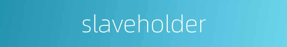 slaveholder的同义词