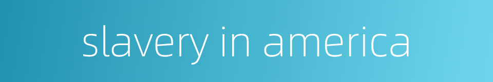 slavery in america的同义词