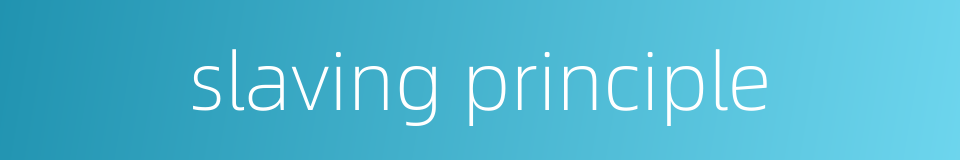 slaving principle的同义词