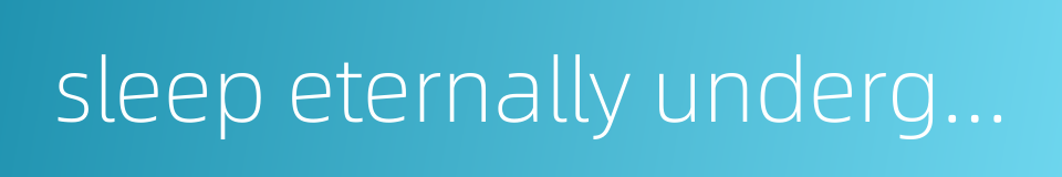 sleep eternally underground的同义词