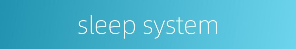 sleep system的同义词
