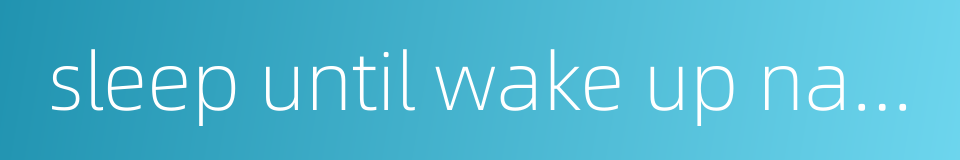 sleep until wake up naturally的同义词