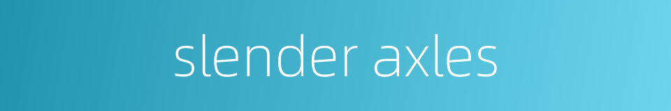 slender axles的同义词