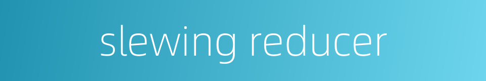 slewing reducer的同义词