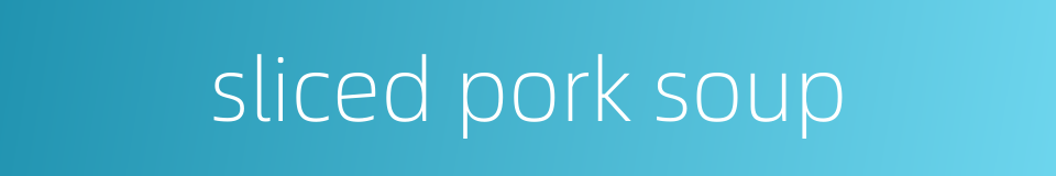 sliced pork soup的同义词