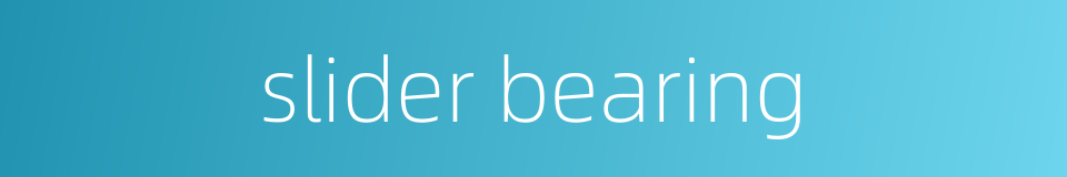 slider bearing的同义词