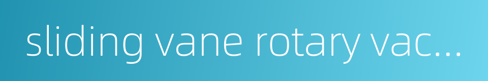 sliding vane rotary vacuum pump的同义词