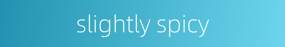 slightly spicy的同义词