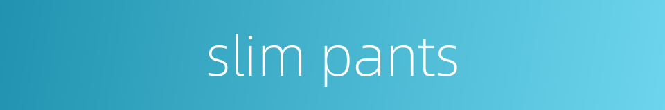 slim pants的同义词