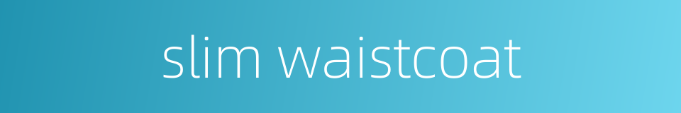 slim waistcoat的同义词