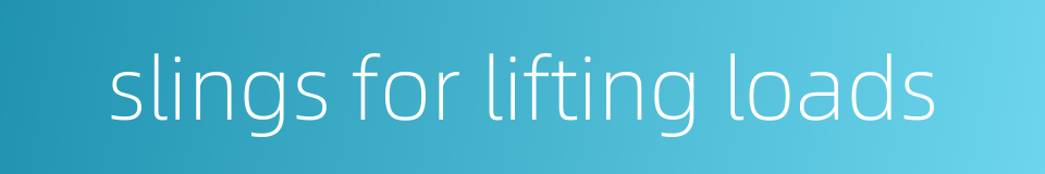 slings for lifting loads的同义词