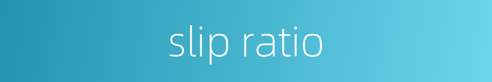 slip ratio的同义词