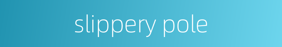 slippery pole的同义词