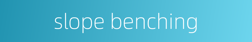 slope benching的同义词