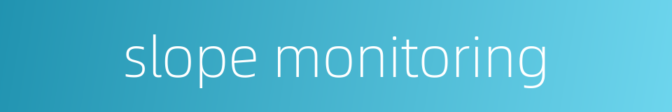 slope monitoring的同义词