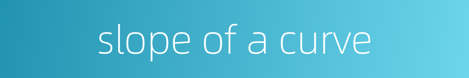 slope of a curve的同义词