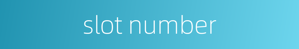 slot number的同义词
