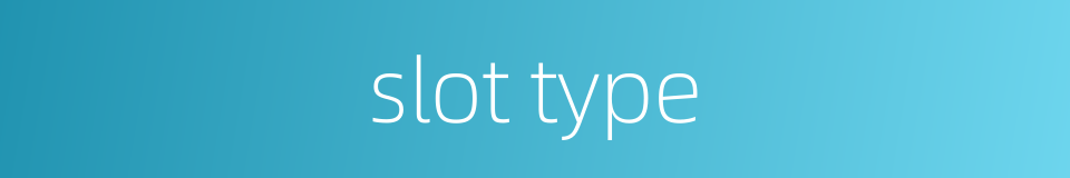 slot type的同义词