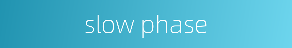 slow phase的同义词