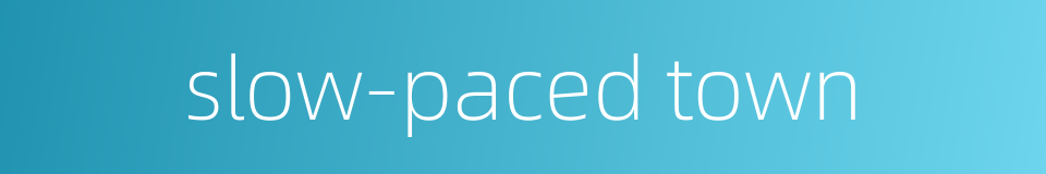 slow-paced town的同义词