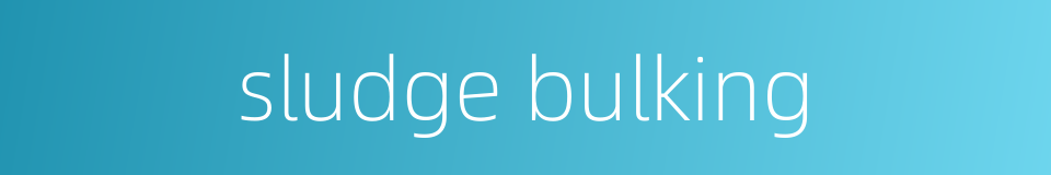 sludge bulking的同义词