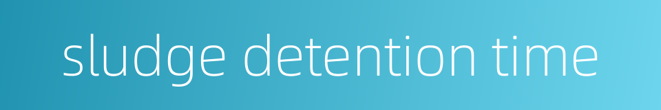 sludge detention time的同义词