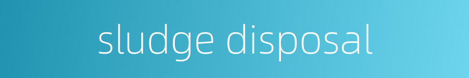 sludge disposal的同义词