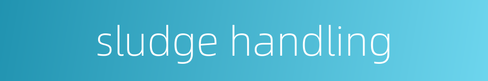 sludge handling的同义词