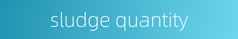 sludge quantity的同义词