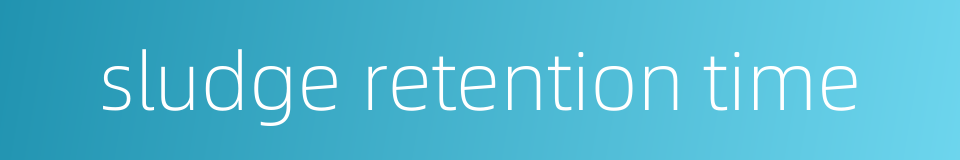 sludge retention time的同义词