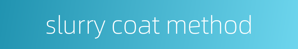 slurry coat method的同义词