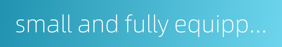 small and fully equipped的同义词