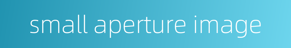 small aperture image的同义词