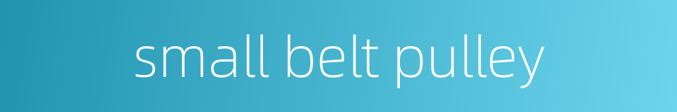 small belt pulley的同义词