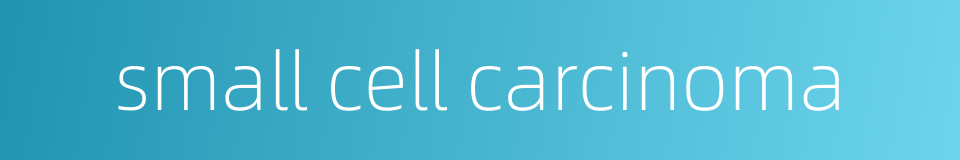 small cell carcinoma的同义词