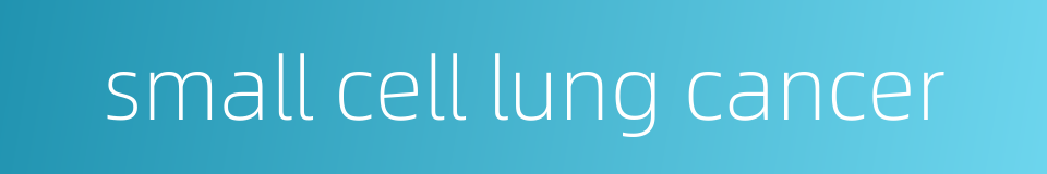small cell lung cancer的同义词