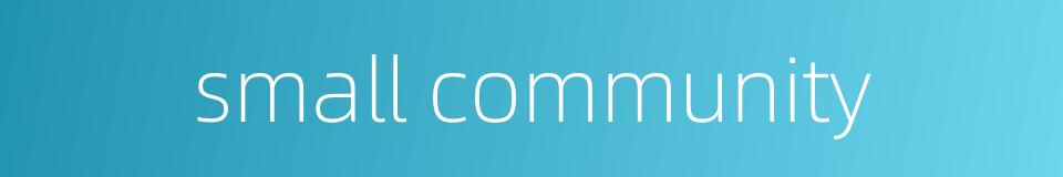 small community的同义词