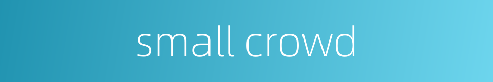 small crowd的同义词