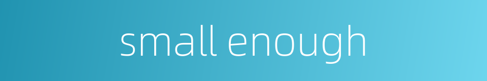 small enough的同义词