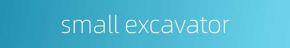 small excavator的同义词