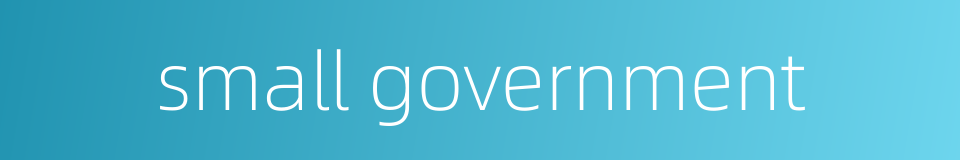 small government的同义词