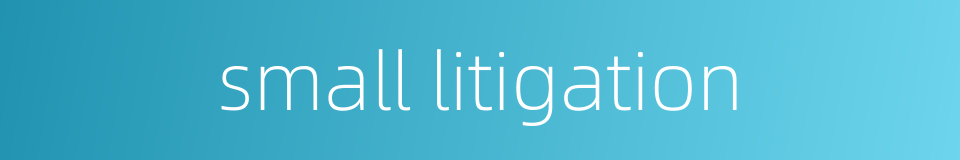 small litigation的同义词