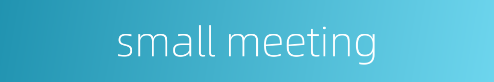 small meeting的同义词