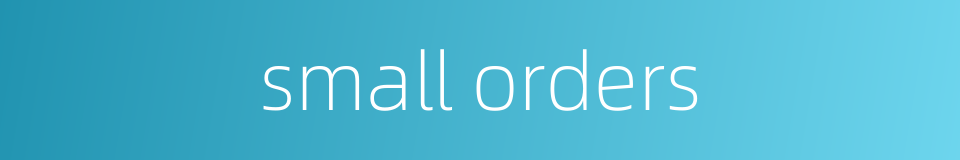 small orders的同义词