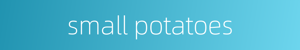 small potatoes的同义词